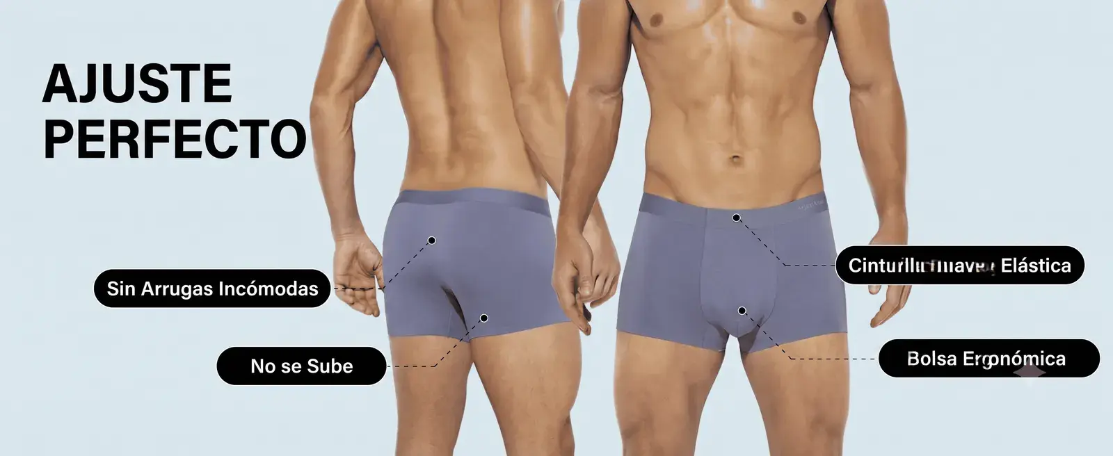 Ajuste perfecto: sin arrugas, no se sube, cintura elástica, bolsa ergonómica